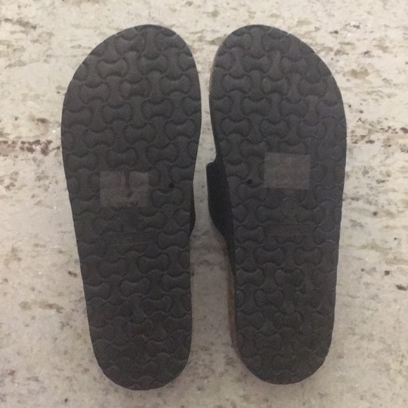 🔥NEW! SZ 11 - Black Cork Heel Buckle Flat Sandal - Picture 3 of 6